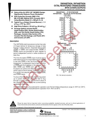 SN74ABT543ANTE4 datasheet  